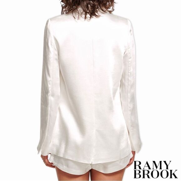 Ramy Brook **NWT** Dina Silk Blazer Jacket in Ivory - Picture 7 of 9